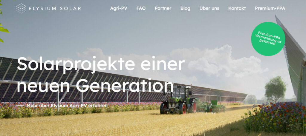 Landwirtschaft, Solarstrom und Biodiversität auf einer Fläche: Elysium Solar erhält grünes Licht für Premium-PV-Projekt